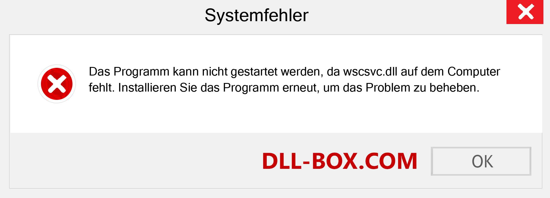 wscsvc.dll-Datei fehlt?. Download für Windows 7, 8, 10 - Fix wscsvc dll Missing Error unter Windows, Fotos, Bildern