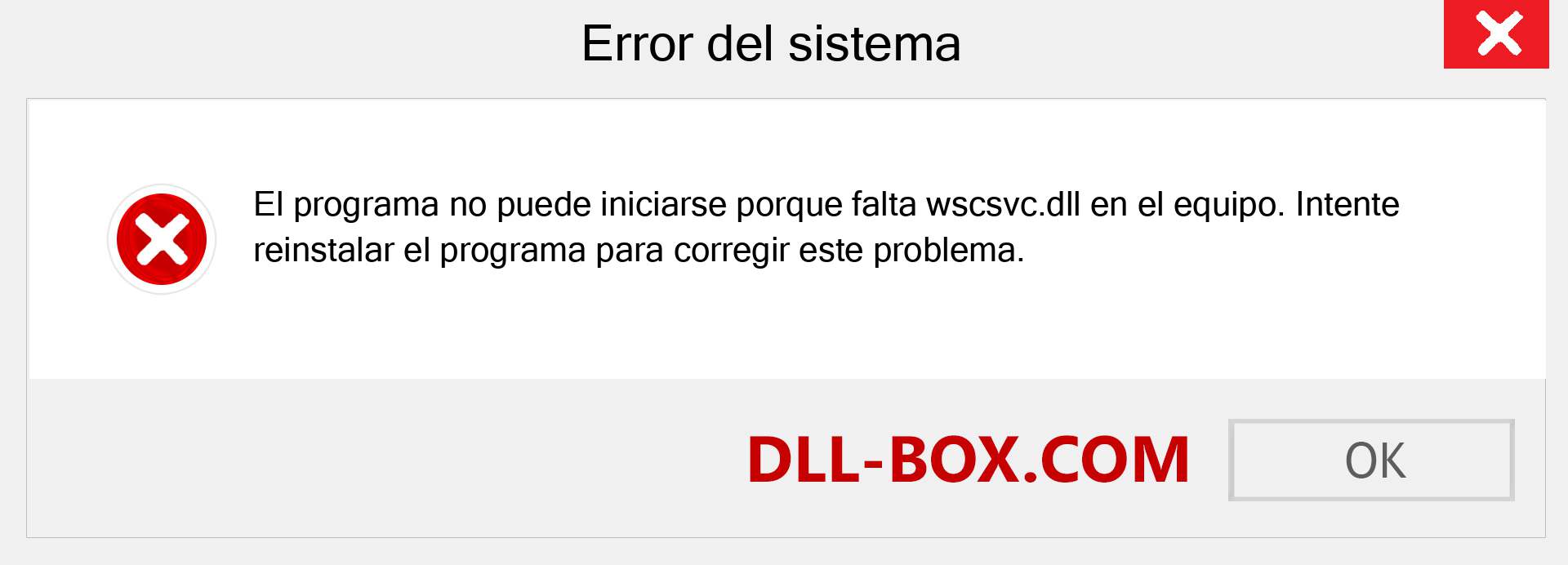 ¿Falta el archivo wscsvc.dll ?. Descargar para Windows 7, 8, 10 - Corregir wscsvc dll Missing Error en Windows, fotos, imágenes